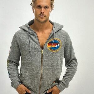 Aviator Nation Hoodie - Heather Grey - Size Large - New